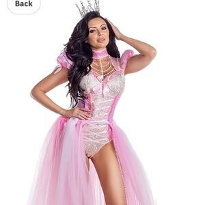 Exquisite Women's Party King Halloween Powder Puff Queen Pink Costume